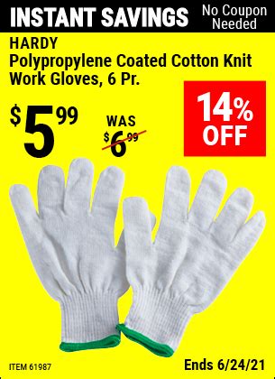 hardy polypropylene coated cotton knit work gloves  pr