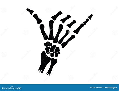 skeleton shaka sign stock vector illustration  hand