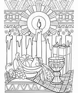Kwanzaa Coloring Saba Pages sketch template