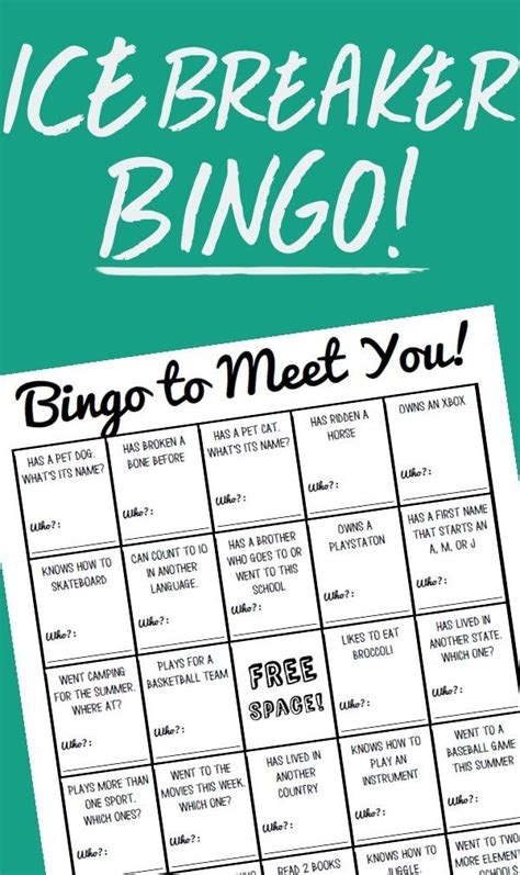 bingo sheets ideas  pinterest group activity games