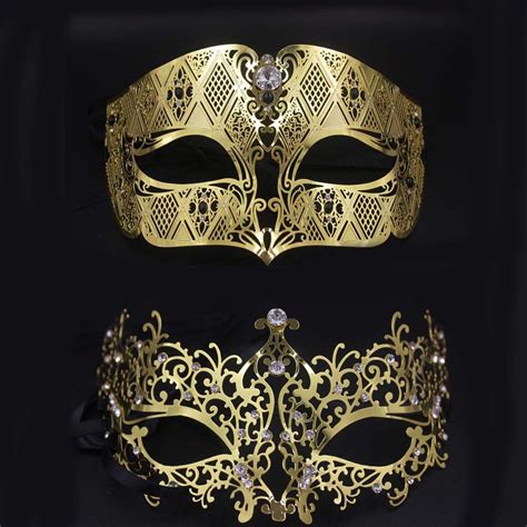 black rhinestone couple masquerade couple mask set birthday wedding
