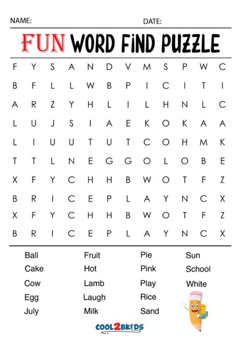 funny word search printable