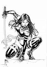 Psylocke Coloring Pages Marvel Comics sketch template