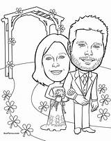 Coloring Pages Anniversary Wedding Bridal Shower Popular Couple sketch template