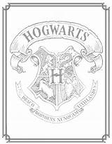 Potter Hogwarts Escudo sketch template