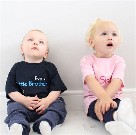 personalised brother and sister t set by precious little
