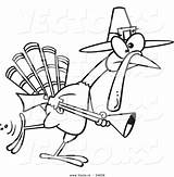 Hunting Turkey Coloring Pages Cartoon Vector Getcolorings Getdrawings sketch template