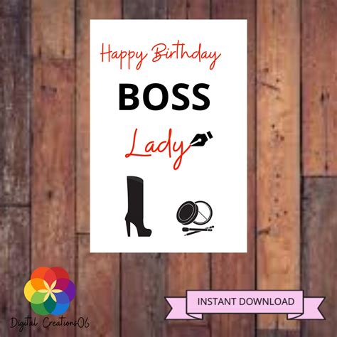 boss lady birthday card stationery cards happy birthday boss lady happy birthday boss
