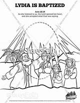 Acts Lydia Sharefaith Baptized sketch template