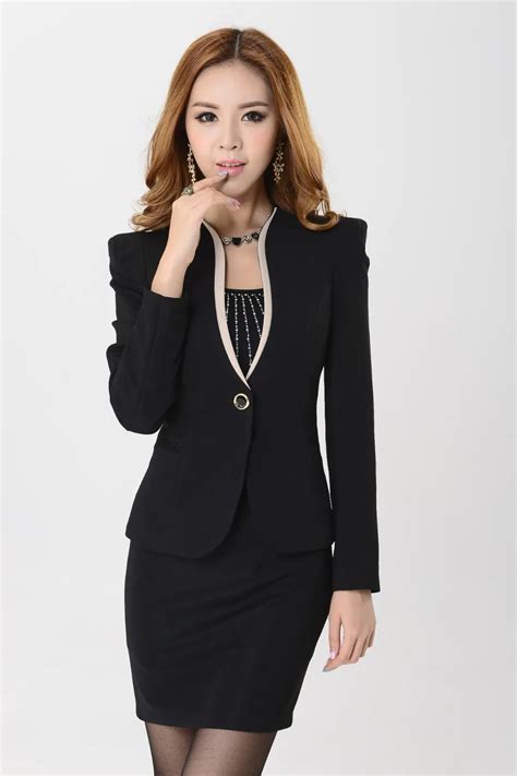 spring female suit  custom  black elegant women business suit