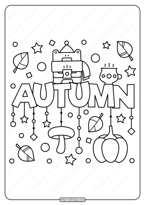 printable autumn  coloring page