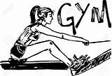 Gym Exercising Sketch Health Club Drawing Machines Woman Illustration Vector Getdrawings Stock Google sketch template