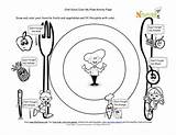 Plate Food Drawing Color Chef Solus Kids Printables Sheet Coloring Activity Printable Foods Drawings Nutrition Rainbow sketch template