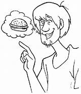 Coloring Shaggy Scooby Doo Getdrawings Burger sketch template