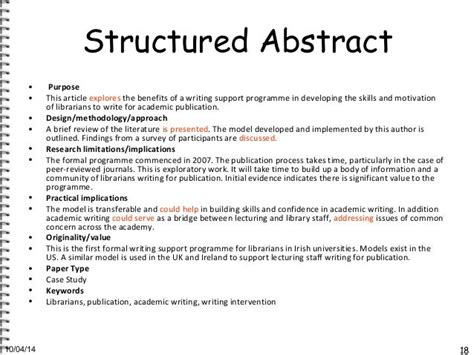 write  academic abstract