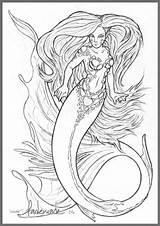 Mermaid Line Coloring Pages Drawing Deviantart Drawings Book Fantasy Mermaids Colouring Tattoo Sheets Tattoos Bing Getdrawings Paintingvalley sketch template