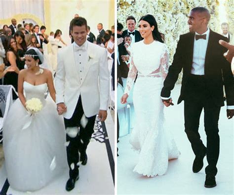 kim kardashian s wedding dresses battle kris humphries v kanye west face off hollywood life