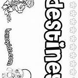 Destiney Coloring Pages Hellokids Destinie Name sketch template