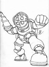 Bioshock Sketch Coloring Bigdaddy sketch template