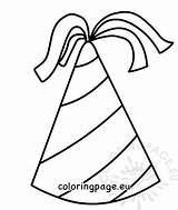 Birthday Hat Cone Coloring Stripes sketch template