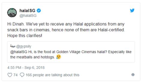 food sold in singapore s cinemas not halal muis dpo