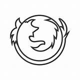 Firefox Icon Logo Line Vecteezy Vector sketch template