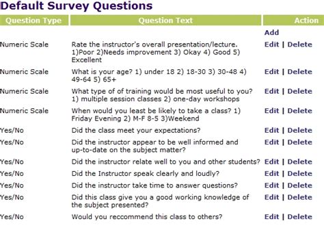 add  edit survey questions