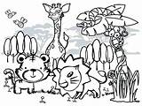 Coloring Animals Forest Animal Pages Cartoon Jungle Cute Collage Zoo Color Baby Getcolorings Preschool Kids Printable Sheet Print sketch template