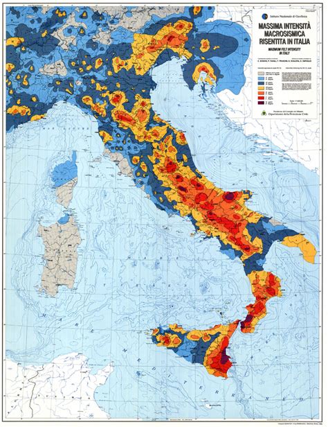 italian seismic hazard map vivid maps