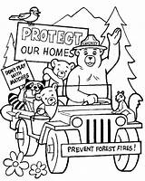 Smokey Coloring Bear Pages Fire Prevention Colouring Bears Camping Kids Friends Sheets Printable Color Clipart Week Preschool Bandit Play Don sketch template
