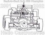 Coloring Indy Pages Castroneves Helio Indycar Cars Tripod sketch template