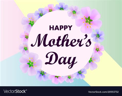 mother day greeting card with flowers background vector image