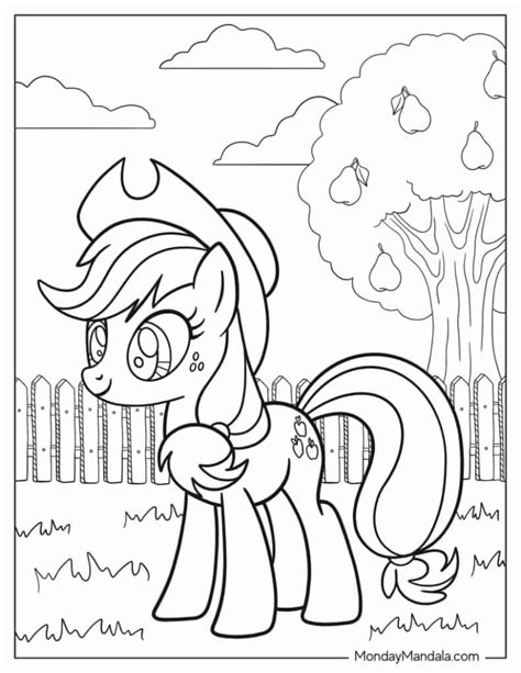 pony coloring page apple jack