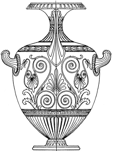 ancient greek vase clip art sketch coloring page