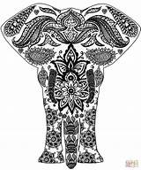 Zentangle Coloring Elephant Pages Printable Easy Adults Print Color Puzzle Crafts Drawing Paper Categories Totally sketch template