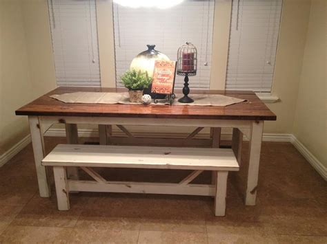 rustic nail farm style kitchen table  benches  match