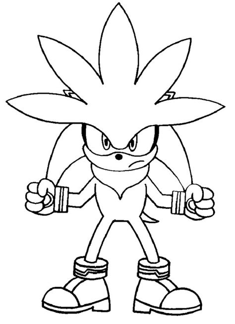 sonic  hedgehog silver coloring pages