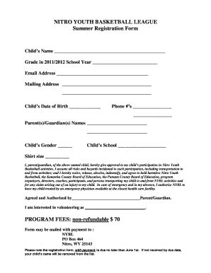 basketball registration form template fill   sign printable