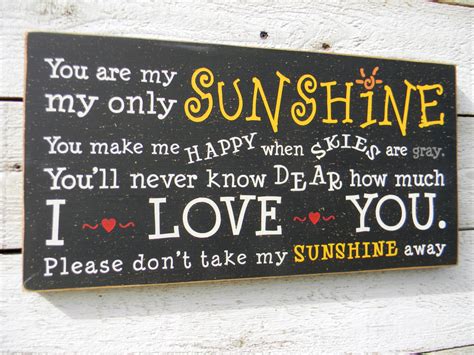 sunshine typography word art wood sign