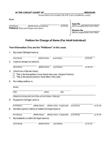 change form missouri