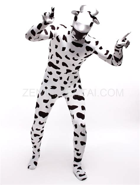 Black And White Dots Cow Cartoon Full Body Halloween