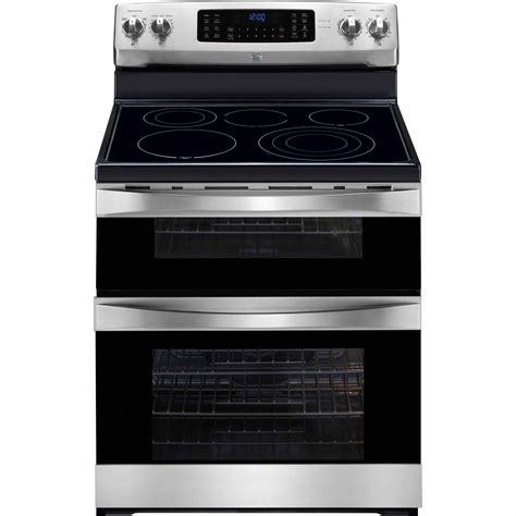 kenmore elite   cu ft double oven electric range  true convection stainless steel