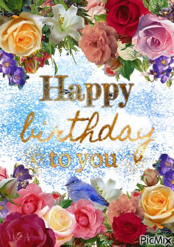 Assorted Rose Happy Birthday Animated Quote Pictures