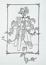 Trepadeira Shantala Nanquim Guttemberg Leandro sketch template