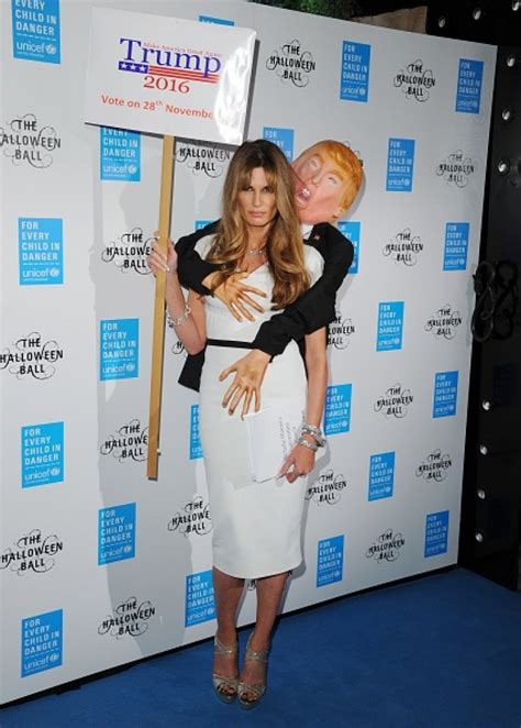 jemima khan dresses up as melania with groping donald trump at unicef