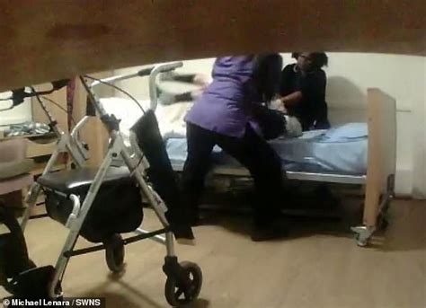 Nurse At Home Caught On Spy Camera Dragging 85 Year Old Woman With