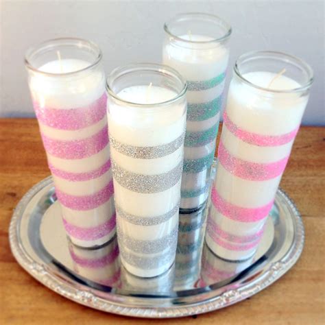 Glitter Wedding Candles 36 Dollar Store Diy Projects To Try Out