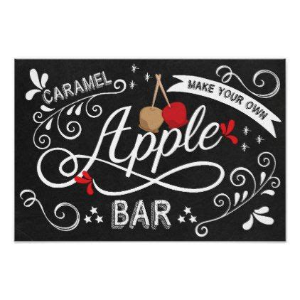 caramel apple bar event sign zazzlecom caramel apple bars apple bar caramel apples