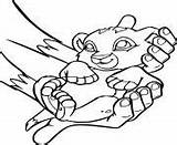 Lion Simba Holds Rafiki sketch template