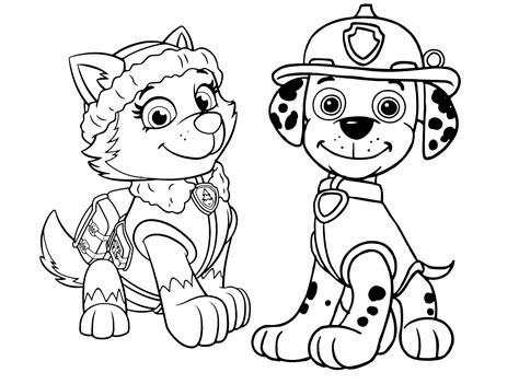 paw patrol everest coloring pages  print